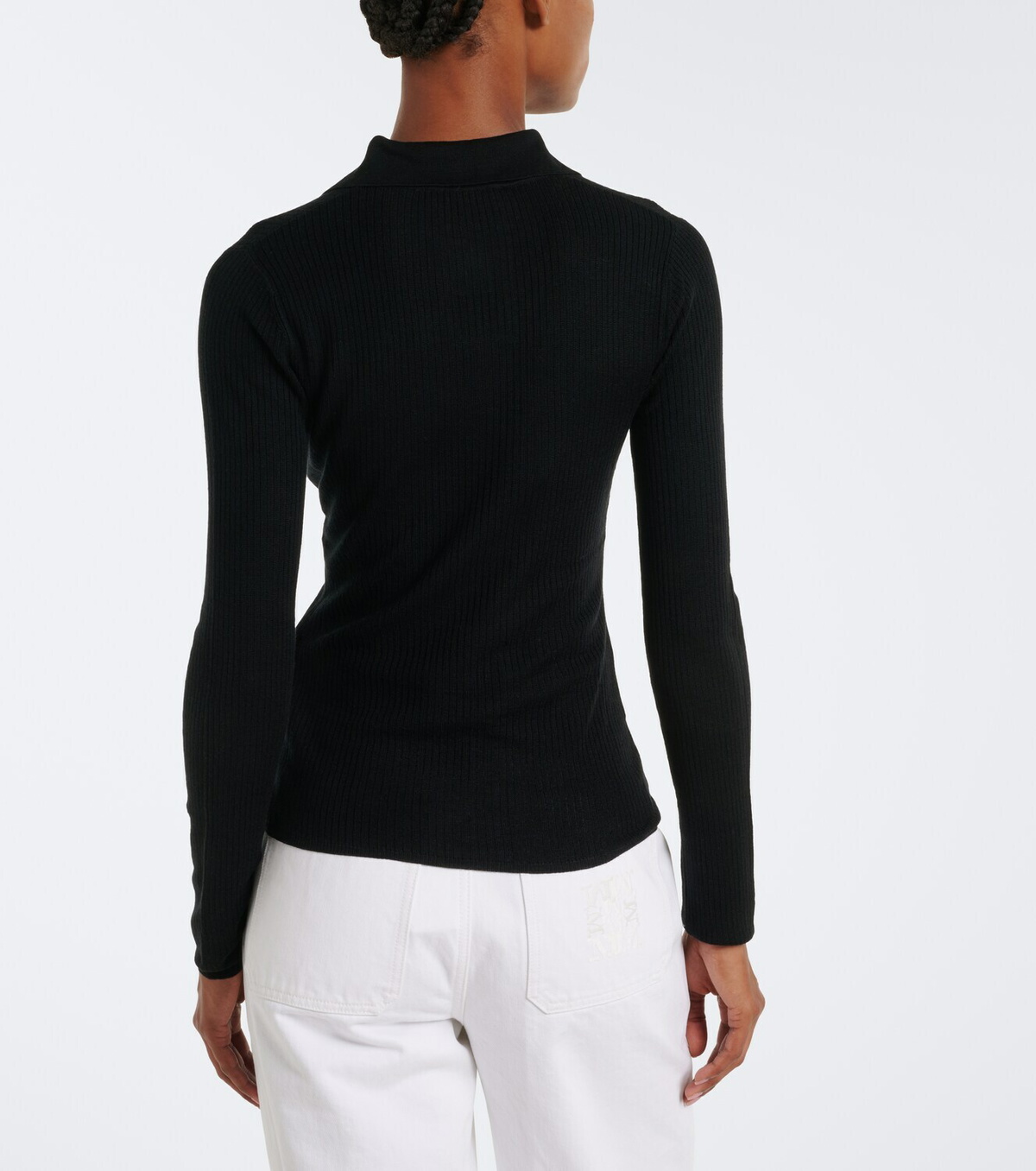 Max Mara Ribbed-knit silk and cashmere polo sweater