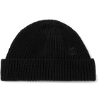 Gucci - Logo-Embroidered Cable-Knit Cotton Beanie - Black