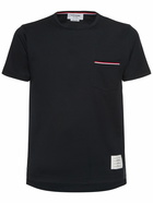 THOM BROWNE - Striped Pocket Cotton T-shirt