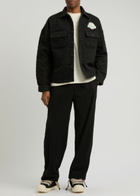 Honor The Gift Floral Jacquard Brushed-knit Overshirt Black