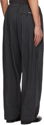 WOOYOUNGMI Gray Striped String Trousers