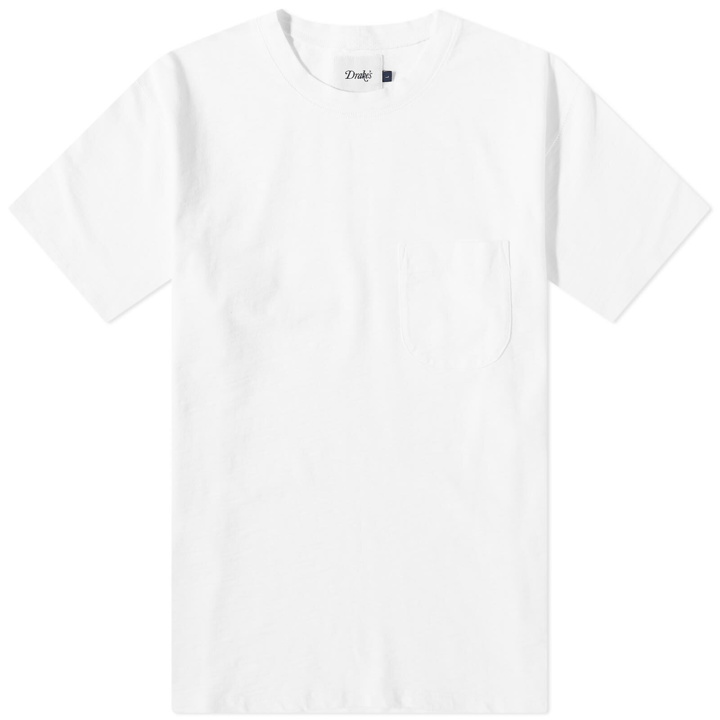 Photo: Drake's Men's Pocket Flame T-Shirt in White