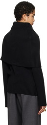 ALAINPAUL Black Covered Shoulders Turtleneck