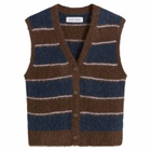 Samsøe Samsøe Women's Sajeanne Hairy Knit Vest Top in Black Coffee Stripe