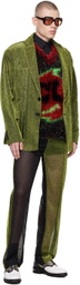 Tokyo James Black & Green Sparkly Trousers