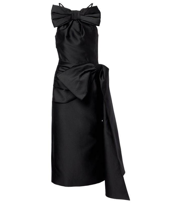 Photo: Shushu/Tong Bow-detail wool-blend satin midi dress