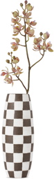 Mellow Brown & Off-White Football Vase