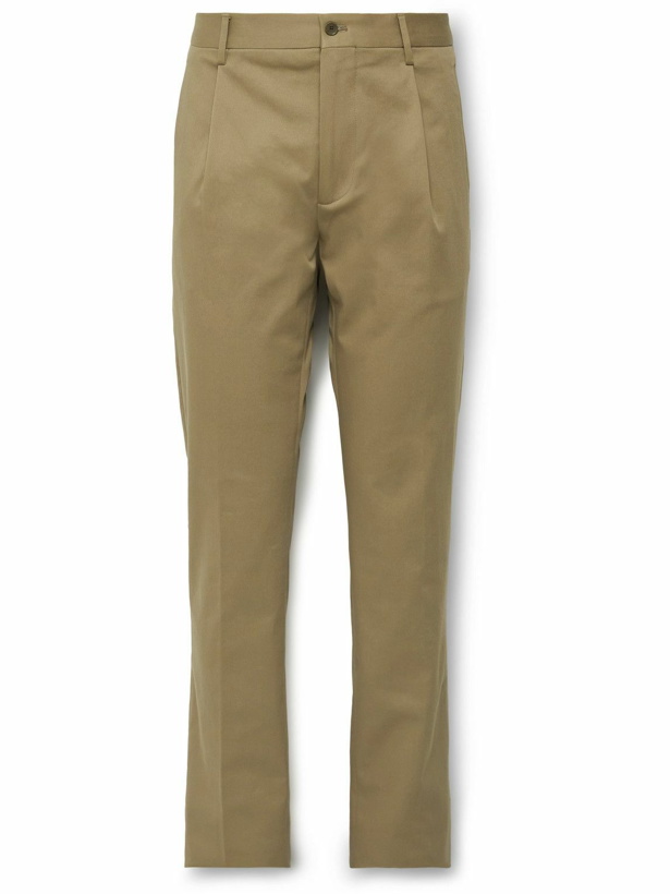 Photo: Etro - Slim-Fit Stretch-Cotton Twill Trousers - Brown