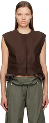 OPEN YY Brown Exposed Pocket Vest