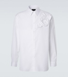 Simone Rocha Floral-appliqué cotton poplin shirt