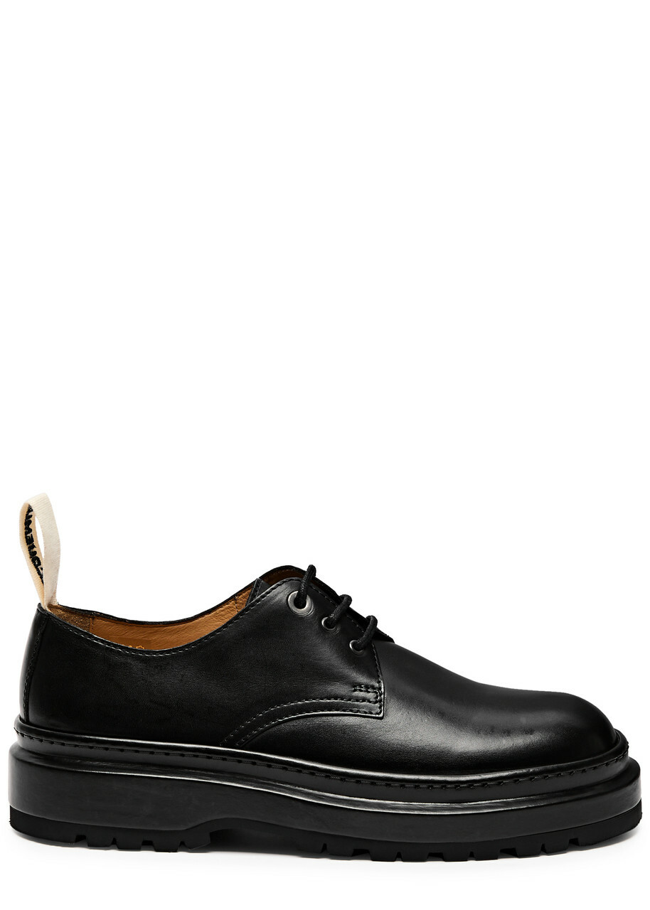 Jacquemus Les Derbies Pavane Leather Derby Shoes Black Jacquemus