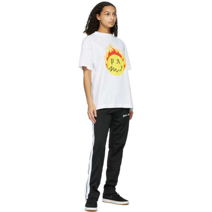 Palm Angels White Smiley Edition Burning Head Logo T-Shirt Palm Angels