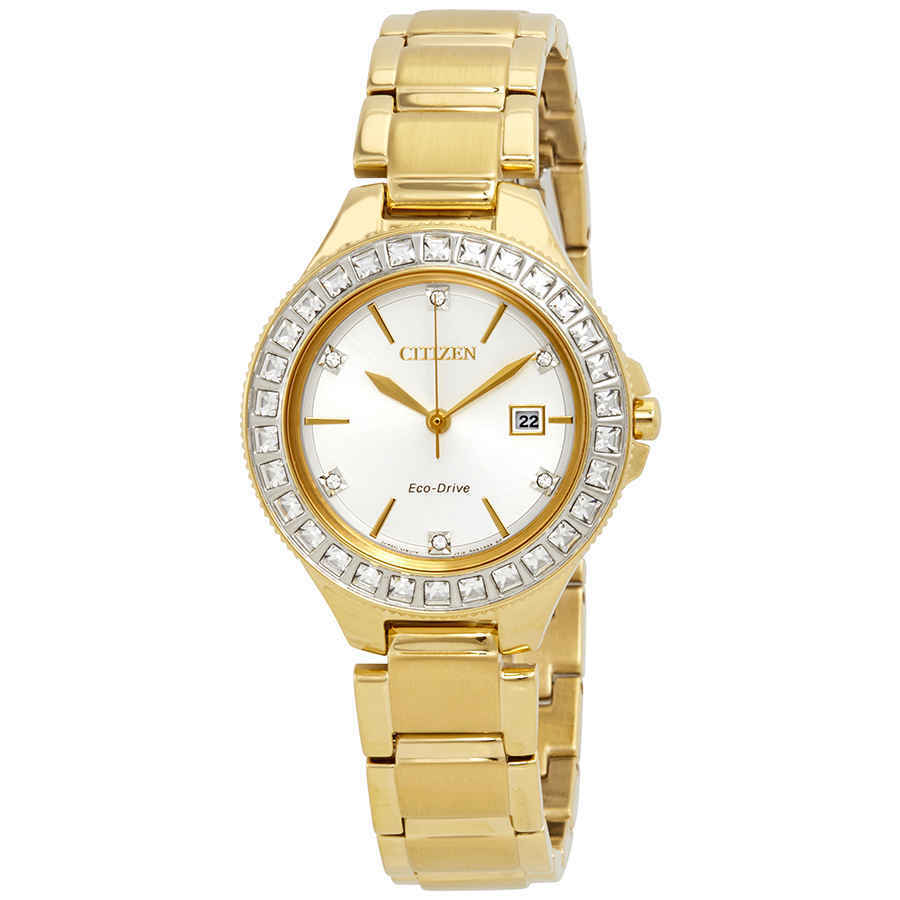 Citizen Silhouette Crystal Silver Dial Gold-tone Mens Watch FE1192-58A