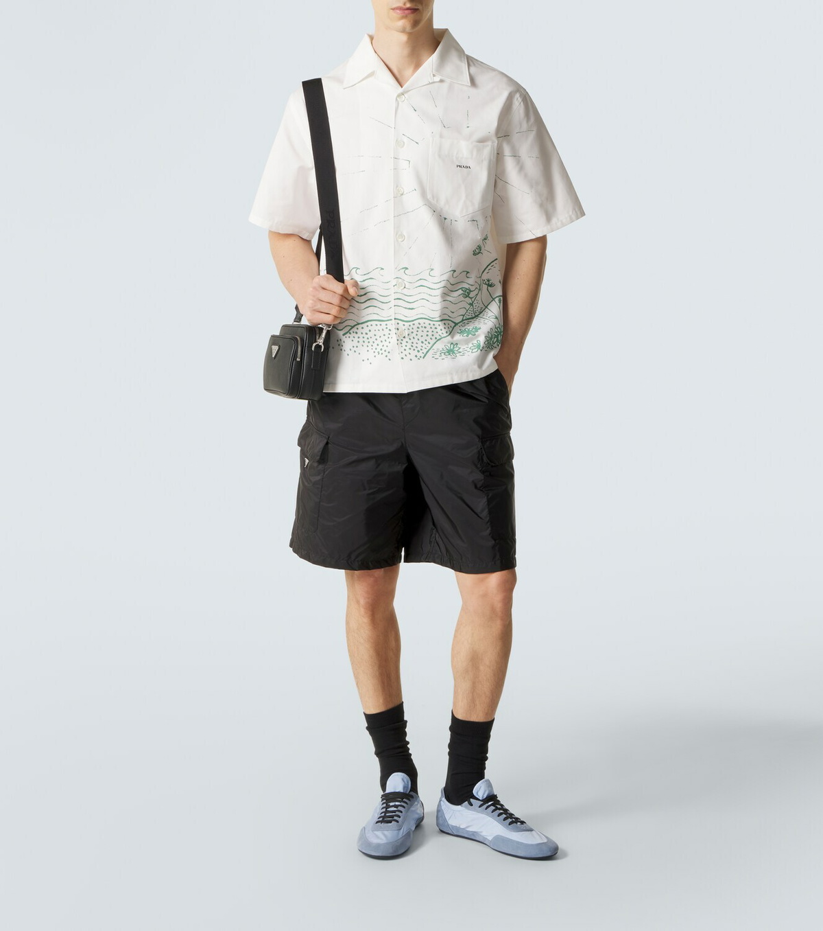 Prada Printed cotton bowling shirt