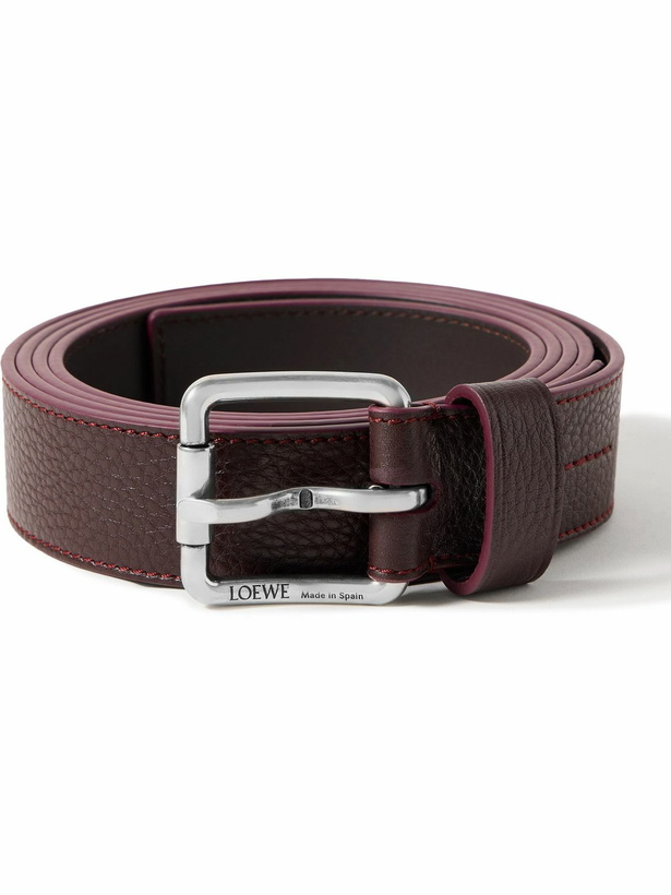 Photo: LOEWE - 3.5cm Full-Grain Leather Belt - Burgundy