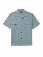 Monitaly - 50s Milano Camp-Collar Cotton Oxford Shirt - Blue