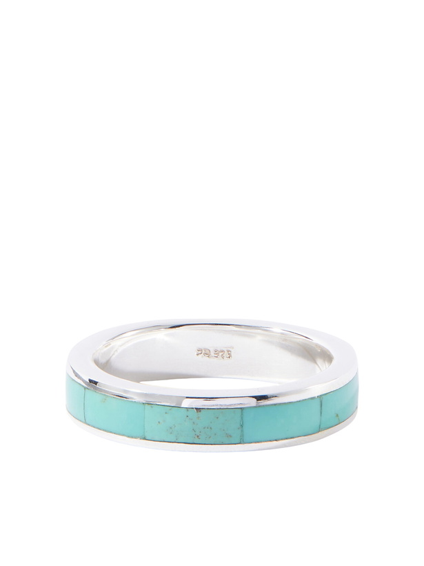 Photo: Peyote Bird - Infinity Sterling Silver and Turquoise Ring - Blue