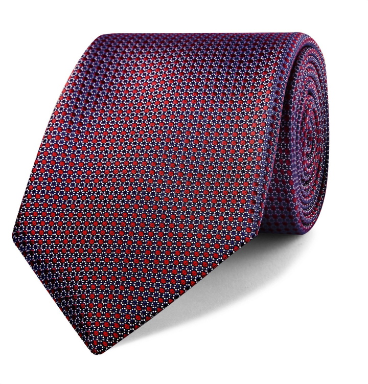 Photo: Canali - 8cm Floral Silk-Jacquard Tie - Red