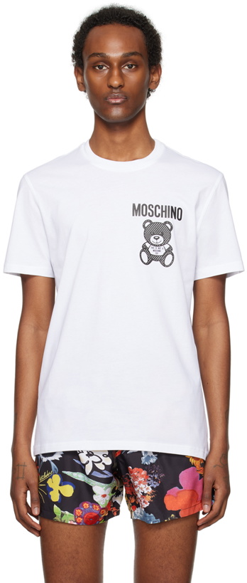 Photo: Moschino White Small Teddy Mesh T-Shirt