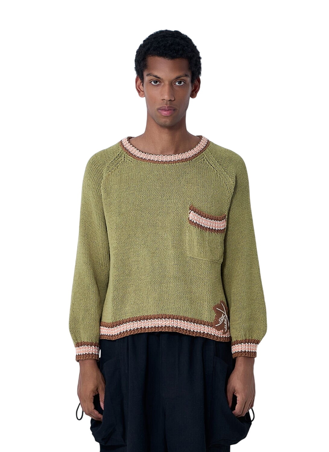 Story mfg. Men's Twinsun Knit Jumper in Ecru Solar Future Story Mfg.