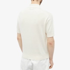 Drake's Men's Cotton-Linen Knitted Polo Shirt in Ecru