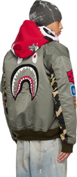 BAPE Green Shark MA-1 Bomber Jacket