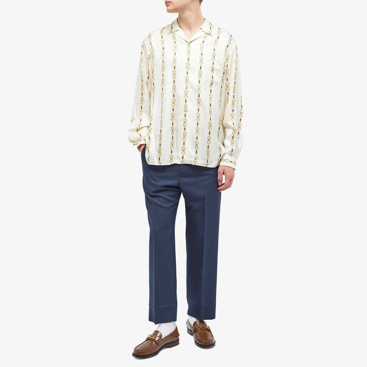 シャツ+ブラウス(長袖+七分) GUCCI by TOM FORD Shirt Horsebit Logo L GUCCI - 極美品 Vintage グッチ GUCCI シャツ トムフォード期 ブラウス