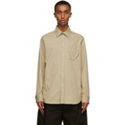 Bottega Veneta Beige Cotton Herringbone Shirt