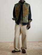 KAPITAL - Zepher Suede-Trimmed Shell Gilet - Green