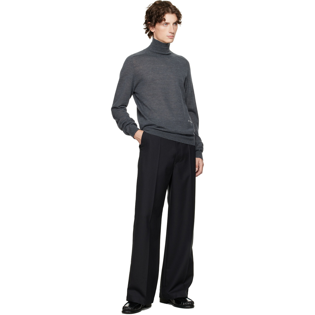 JW Anderson Gray Logo Turtleneck
