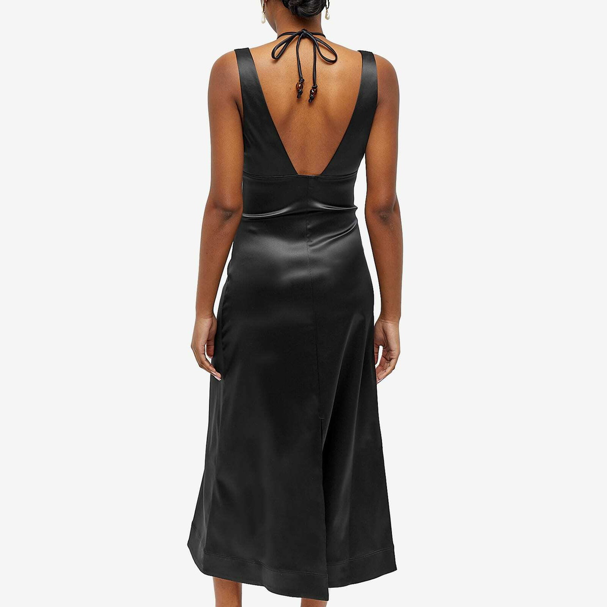 GANNI Women's Halter-Neck Dress in Black GANNI