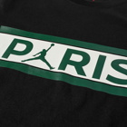 Air Jordan Men's PSG Wordmark T-Shirt in Black/Noble Green