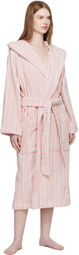 Tekla Pink Terry Hooded Bathrobe