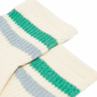 RoToTo Retro Athletic Ankle Sock in Green/Light Blue