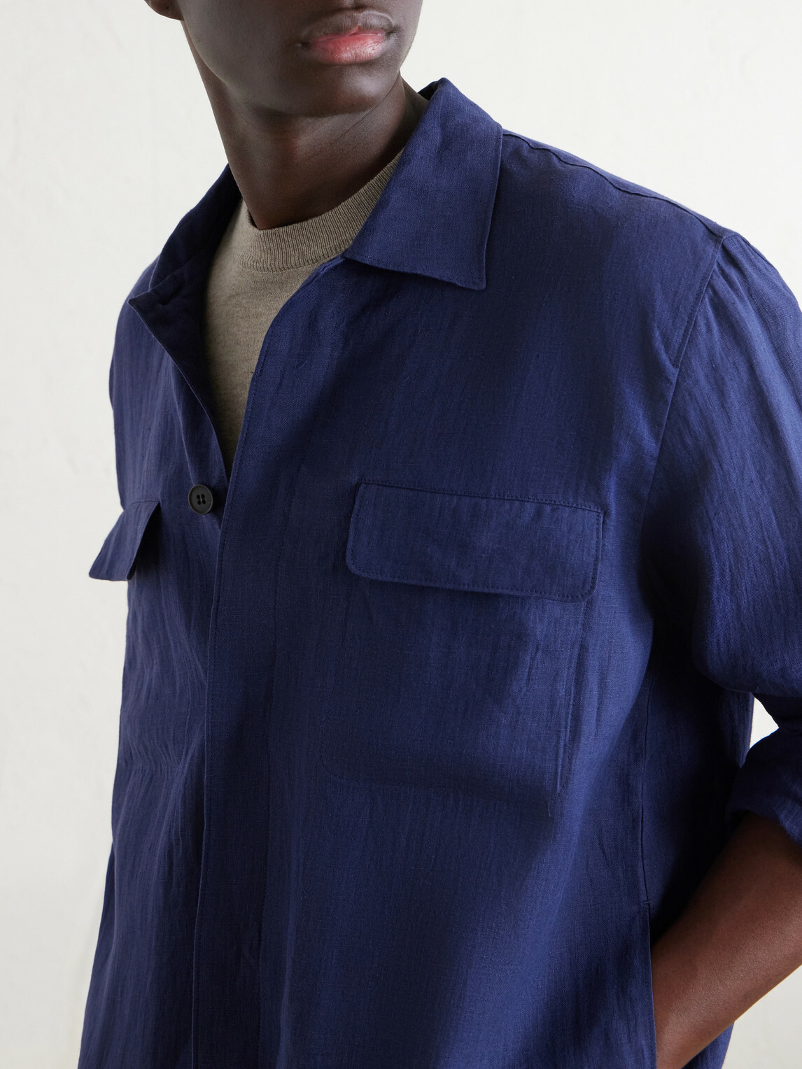 Sunspel - Linen Overshirt - Blue