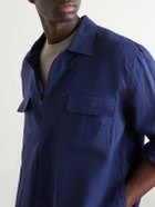 Sunspel - Linen Overshirt - Blue