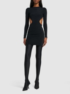 BALENCIAGA - Cut Out Nylon Blend Mini Dress