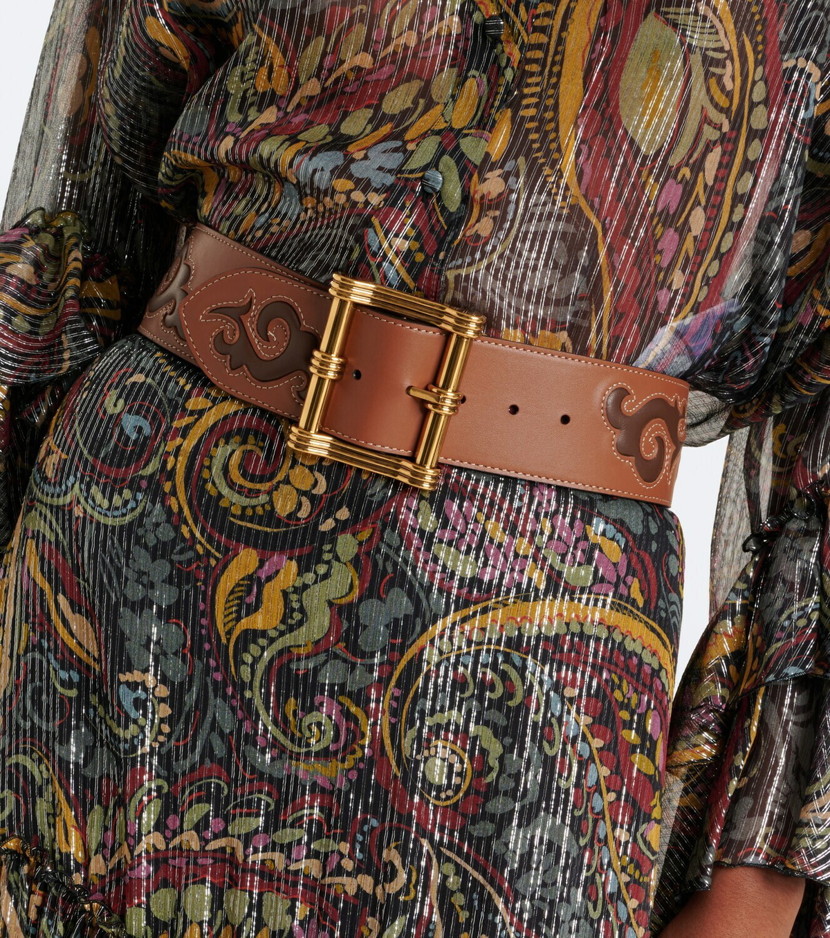 Etro Embroidered leather belt