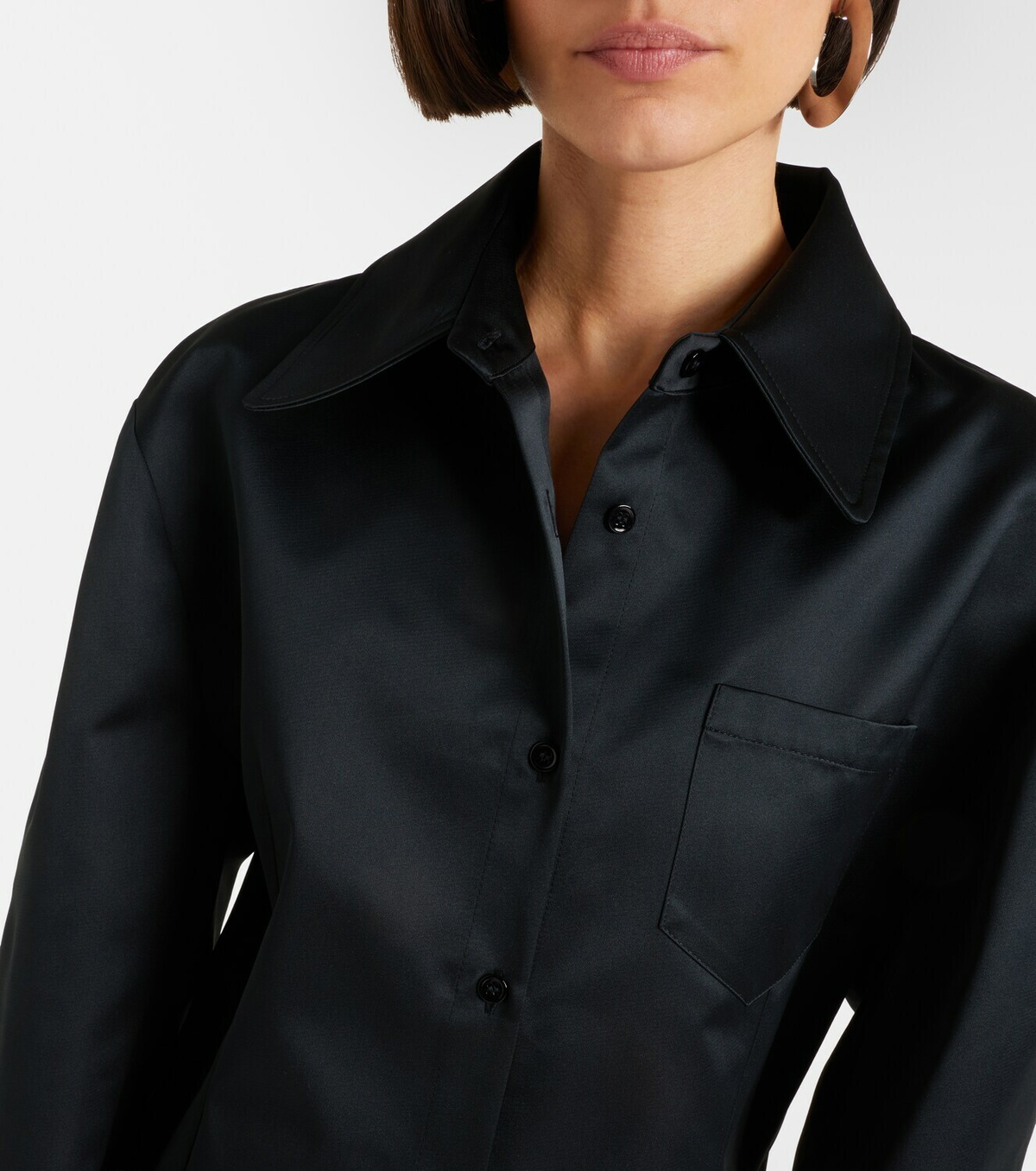 The Frankie Shop Akita satin shirt dress