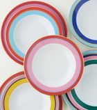 La DoubleJ Rainbow Azzuro porcelain soup and dinner plate set