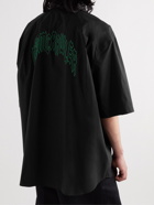 Raf Simons - Oversized Embroidered Cotton-Poplin Shirt - Black