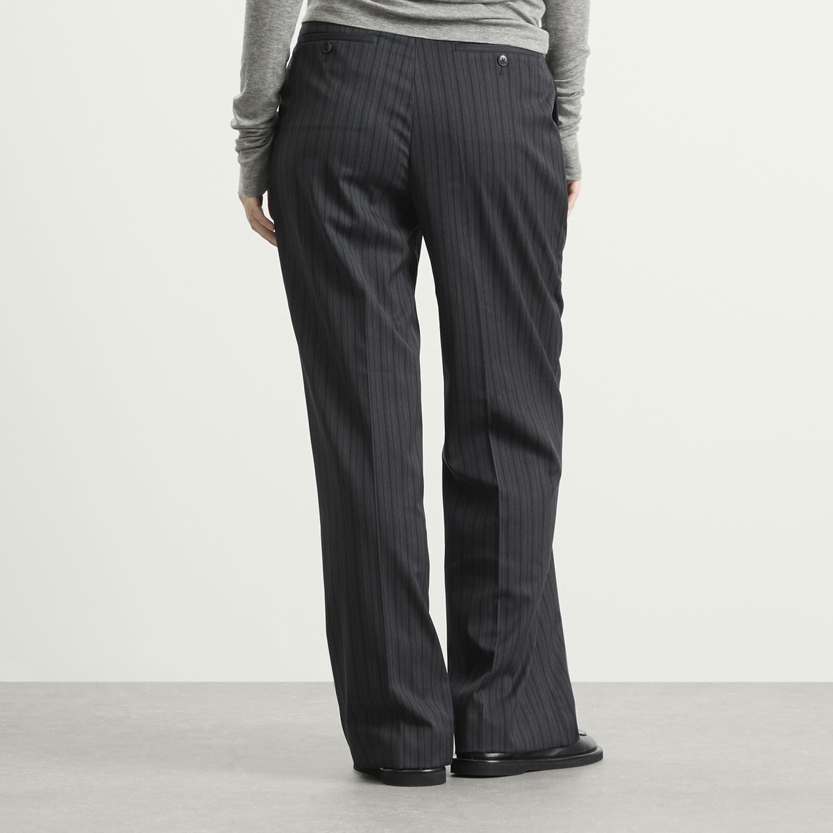 mfpen Women's Primary Trousers in Wide Grey Double Stripe