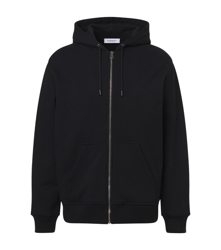 Photo: Givenchy Logo cotton fleece zip-up hoodie