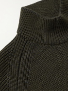 CANALI - Ribbed Merino Wool Mock-Neck Sweater - Green