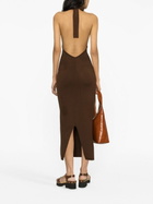 Selasi Brown Halterneck Knitted Dress