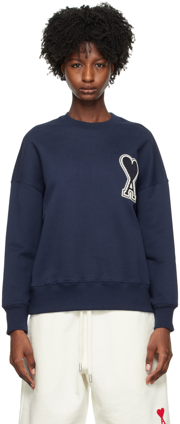 AMI Alexandre Mattiussi SSENSE Exclusive Blue Ami de Cœur Sweatshirt ...