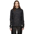 Comme des Garcons Homme Plus Black Jacquard Flower Crushed Velour Shirt