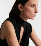 Sydney Evan 14kt gold (585/1000) hoop earrings with onyx and diamonds