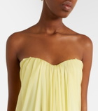 McQueen Draped chiffon bustier gown