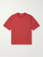 Auralee - Striped Wool-Jersey T-Shirt - Red